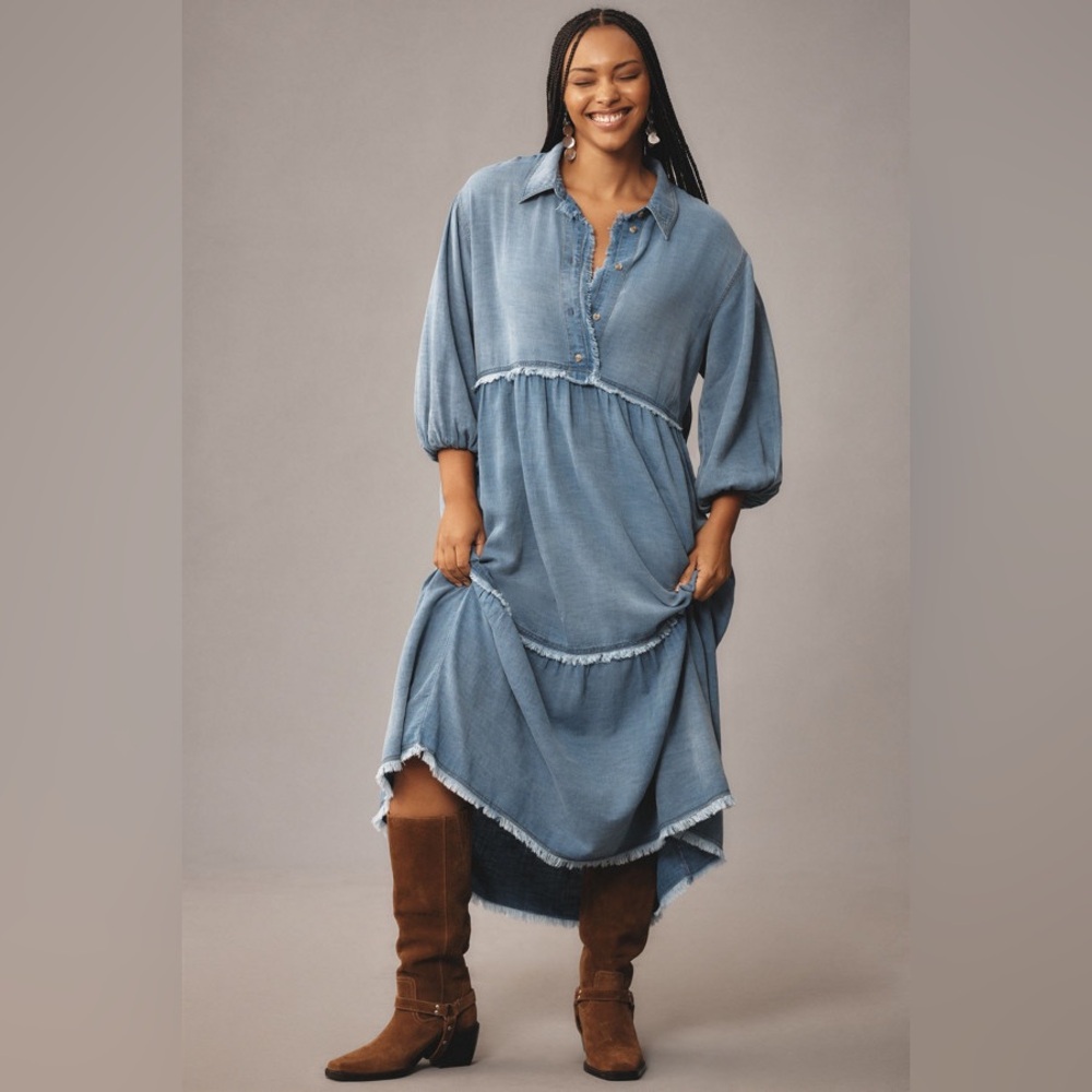 ANTHROPOLOGIE The Bettina Denim Dress Women's 2X